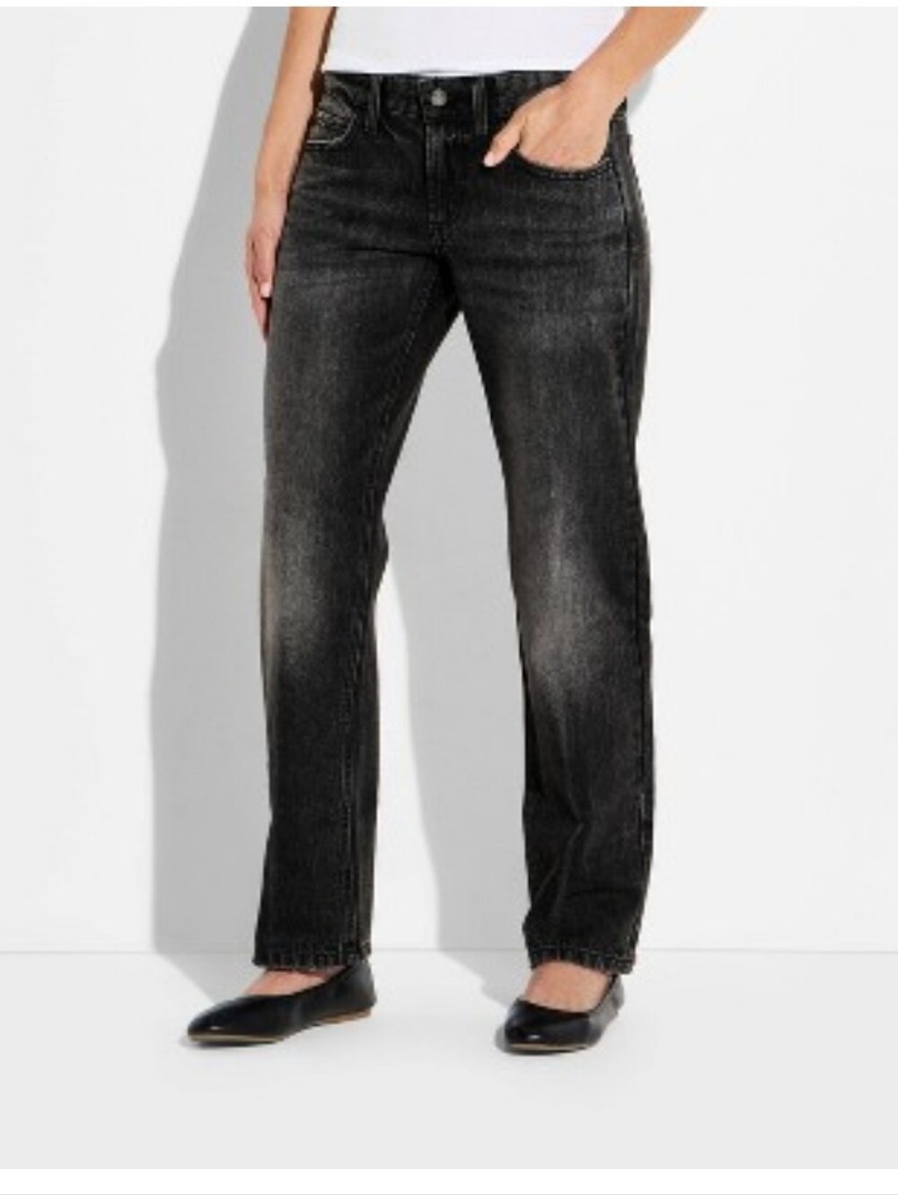 NWT! Wild Fable, Low-Rise Straight Leg Jeans, Black Wash, 6R